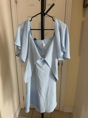 DOKOTOO Light Blue Smocked Sundress